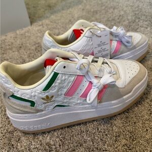Adidas Forum XLG W White and Pink Sneakers